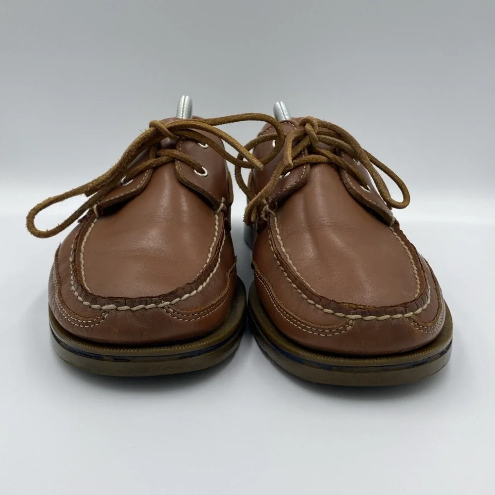 Rockport Bridgeport Boat Deck Shoes Men's 11 Brown Leather Lace Tie Washable